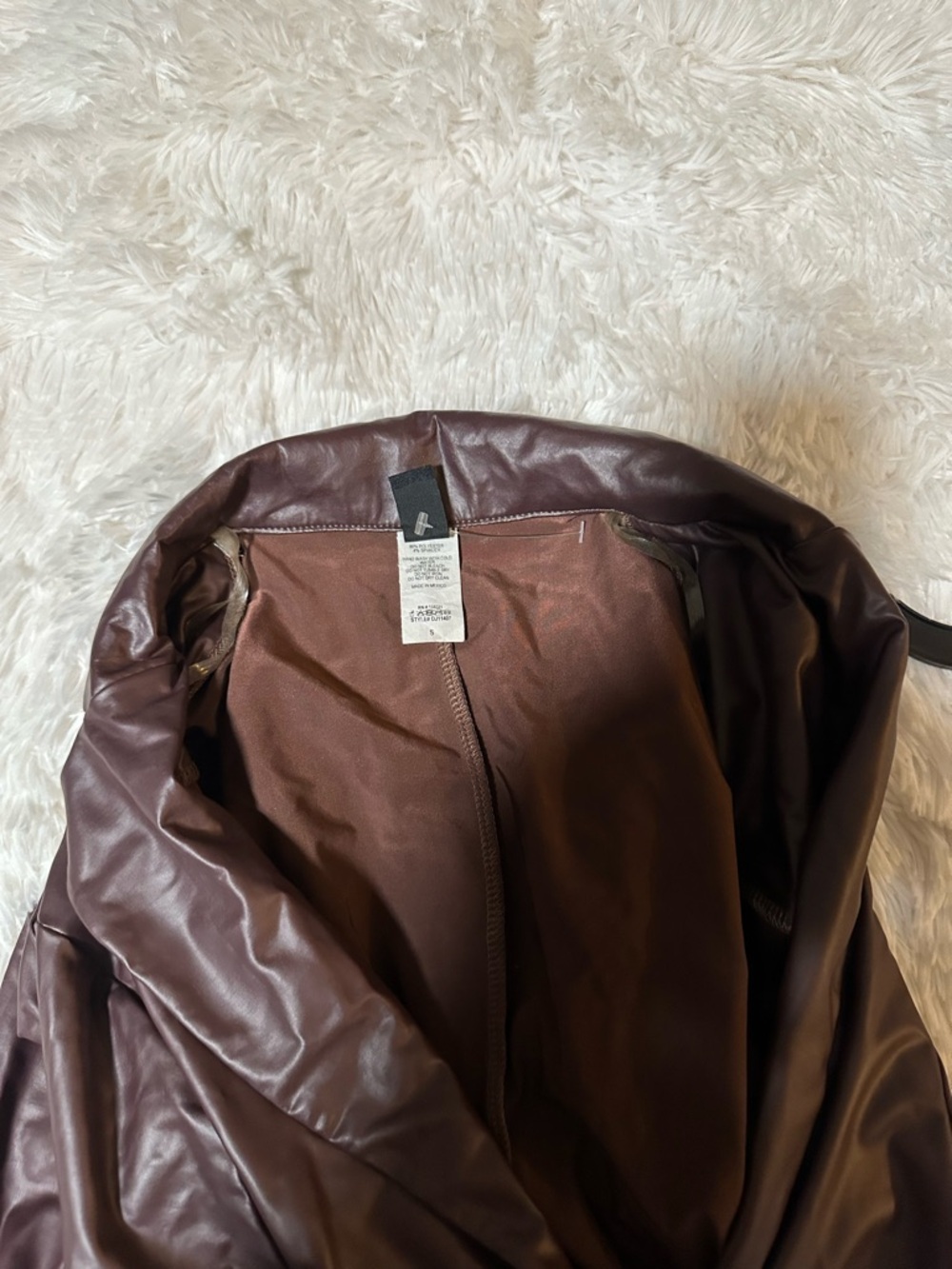 Windsor Brown Faux Leather Blazer